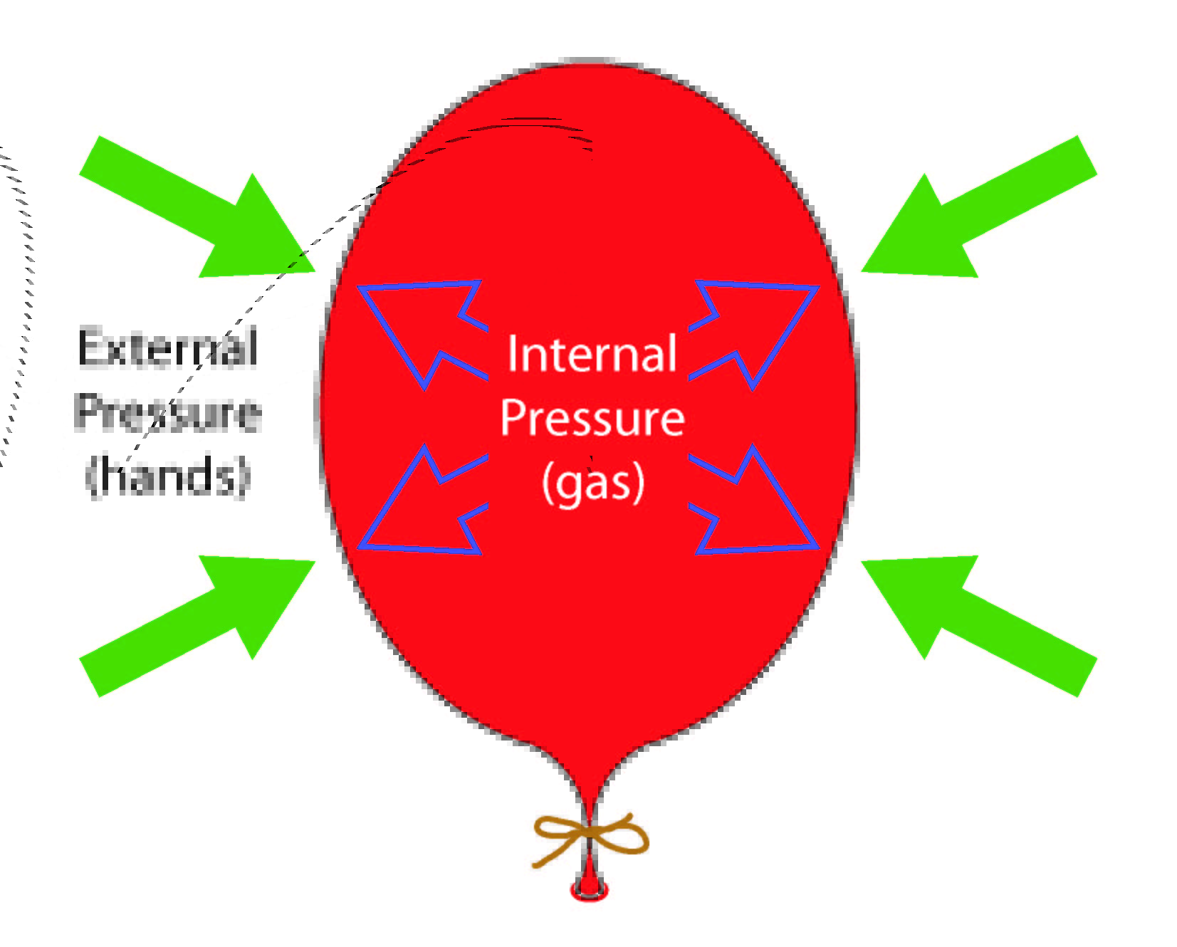 Balloon Illustration of balloon with internal pressure counteracting external pressure.